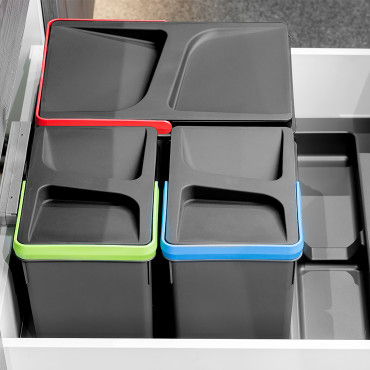 Juego de contenedores con base Recycle para cajón cocina