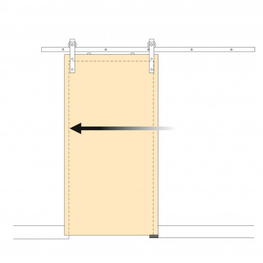 Sistema Barn para puertas correderas colgadas de madera