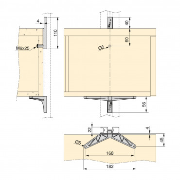 Kit Zero de soportes para estantes de madera y módulo