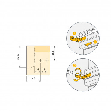 Kit de perfil Gola superior para muebles de cocina